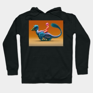 Anime girl on raptor Hoodie